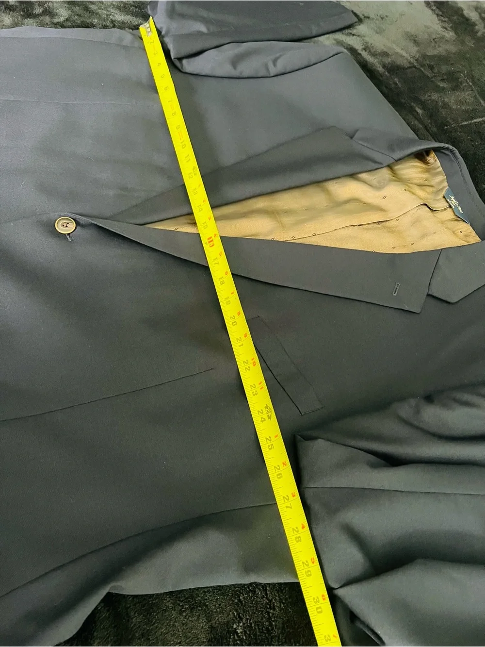 100% Wool Joseph & Feiss Navy Sport Coat with Golden Brown Lining